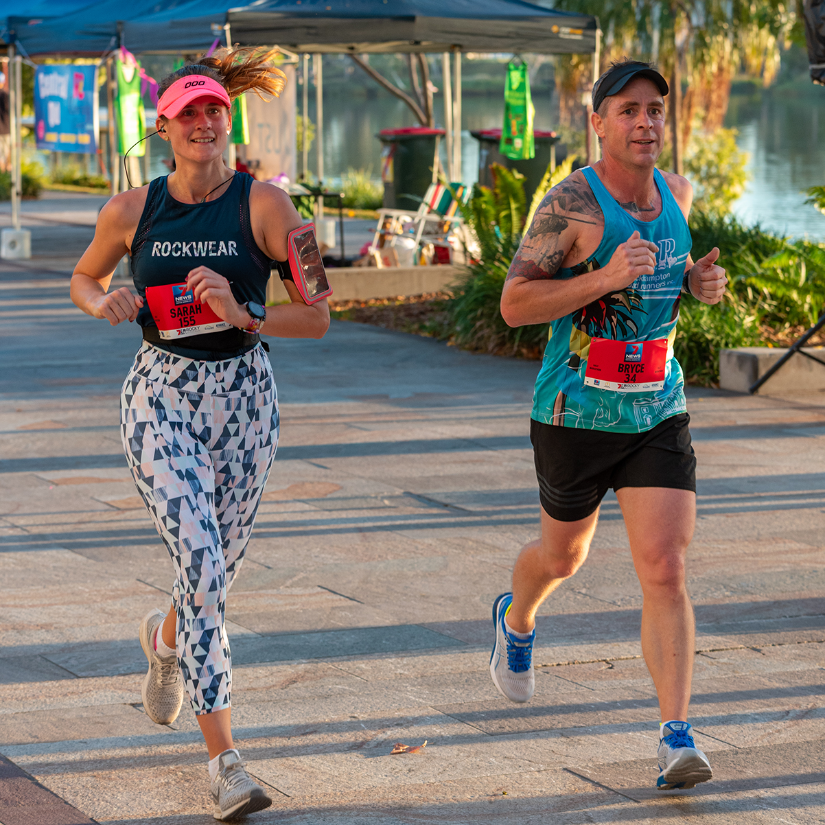 2022 7Rocky River Run participants running towards the finish line